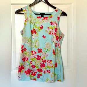 Ann Taylor cherry blossom sleeveless blouse size medium
